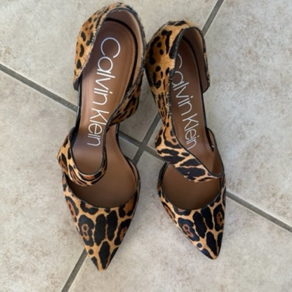 Calvin Klein Asymetrical Leopard Heels - Picture 3 of 5
